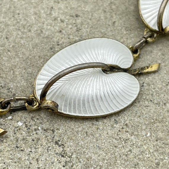Norwegian Silver Enamel Lilly Leaf Necklace Etsy UK