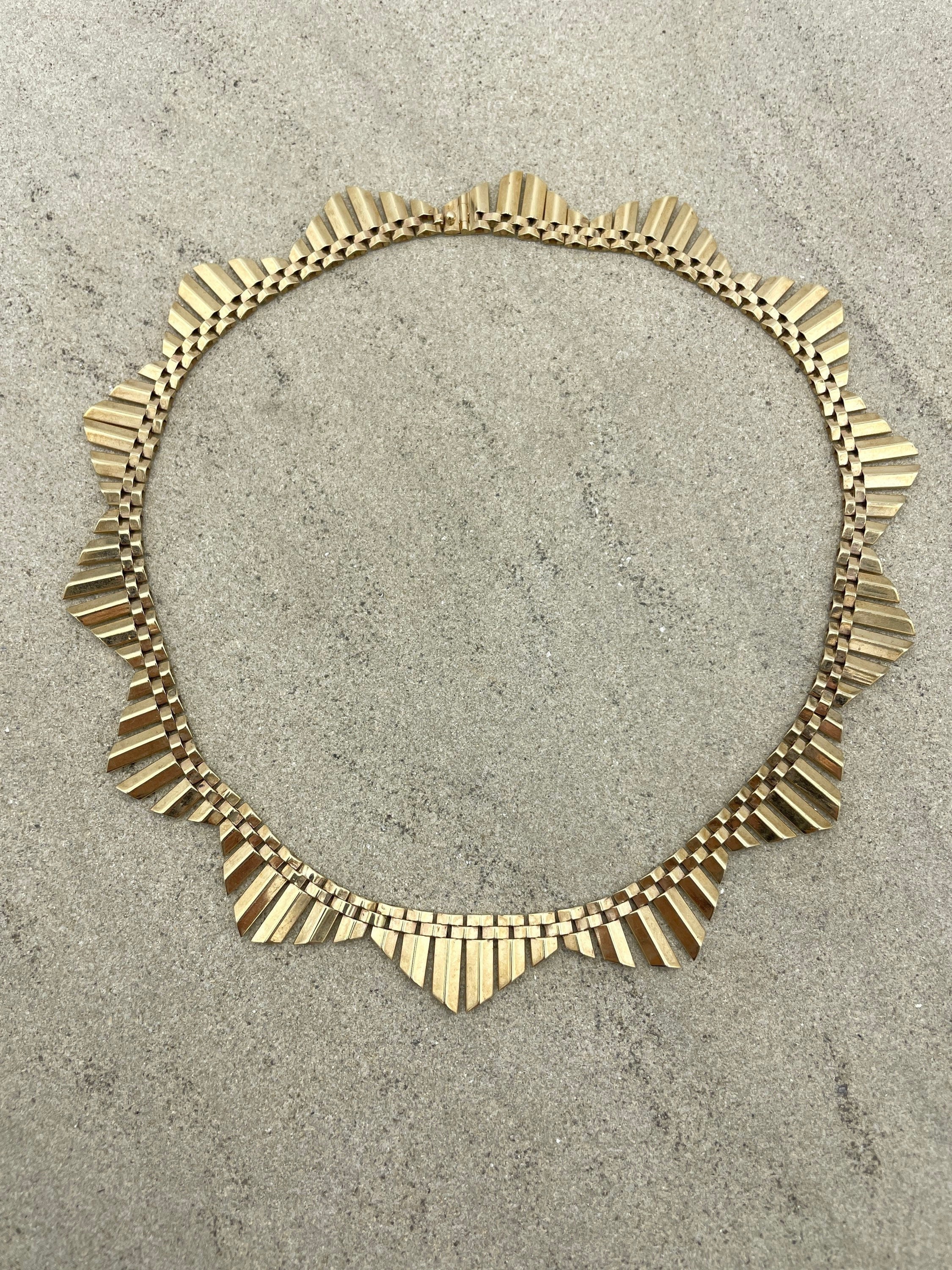 Stunning 9ct Gold 1950s Collar Necklace 