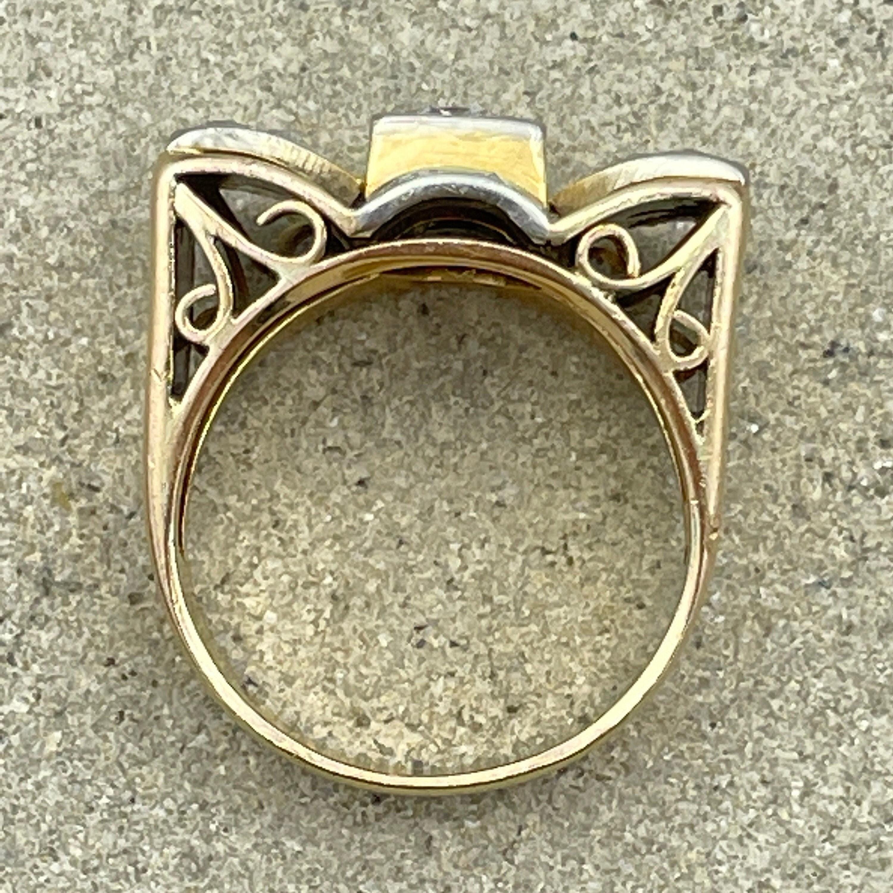 限定値下げ】French Antique Tank Ring 18k pt - メルカリ
