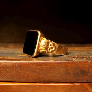 18k gold onyx ring - Etsy 日本