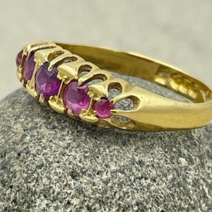 Antique 18ct Gold Pink Tourmaline Ring, Hallmarked Chester 1919