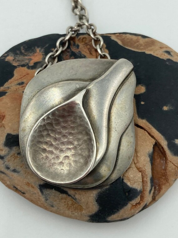 Vintage Georg Jensen Modernist Pendant Necklace by Renowned Danish