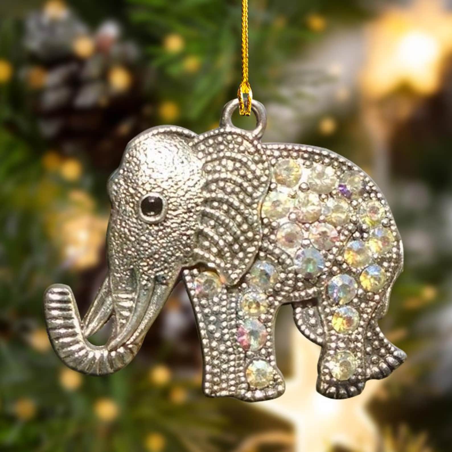 Elephant Diamond Shape Ornament New Memories Gift Christmas Etsy