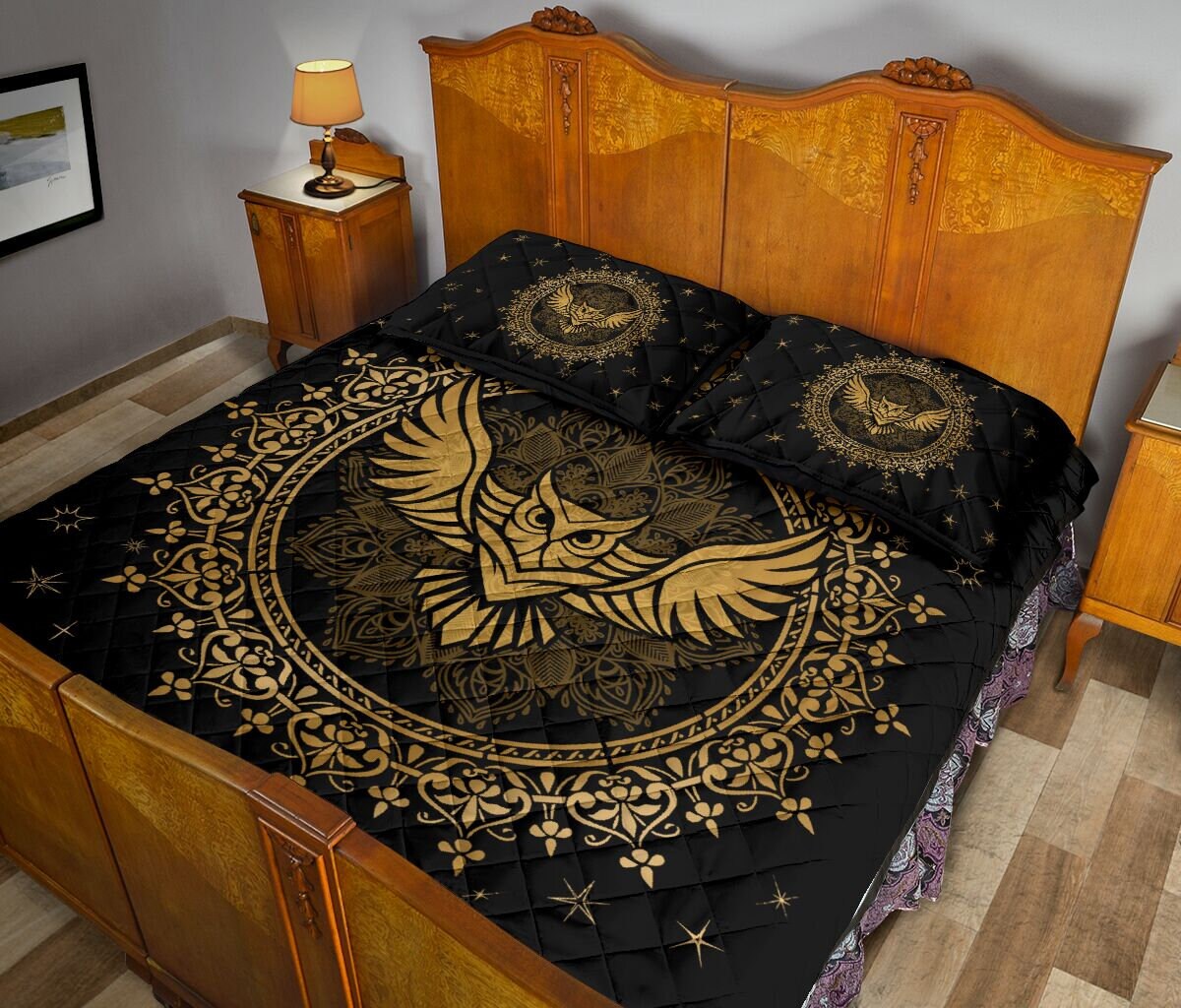 Owl Bed Set 656 High Quality Themed Queen Bedspread Lover Etsy
