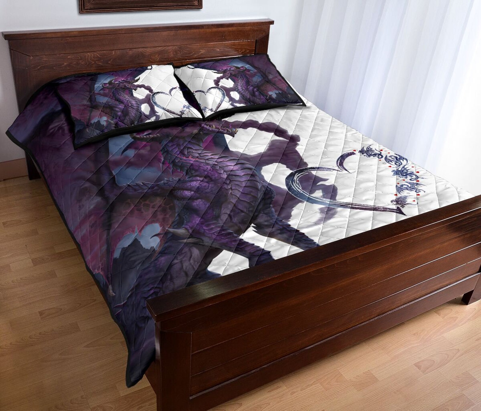 Drachen Herz Quilt Bett Set 288 Dekor atmungsaktive | Etsy