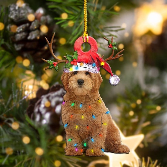 Goldendoodle Christmas Lights Shape Ornament Gift for Girls  Etsy