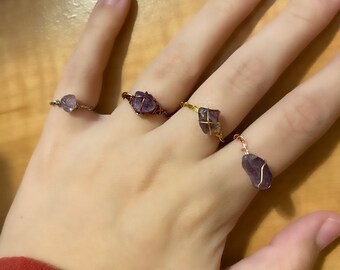 Women/'s Jewelry Purple Gemstone Ring Statement Ring Natural Stone Ring Amethyst Leaves Ring Solid 925 Sterling Silver Ring Tiny Ring