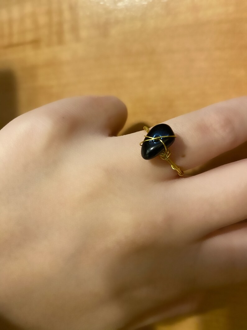 Crystal Healing Jewelry Black Obsidian Ring