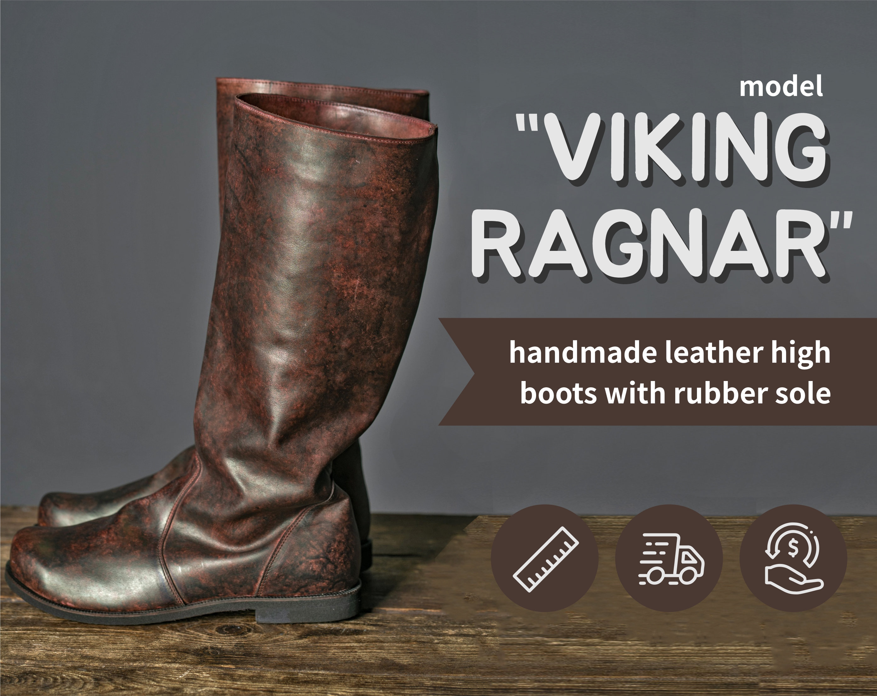Ragnar Boots Viking Leather Shoes Ren 