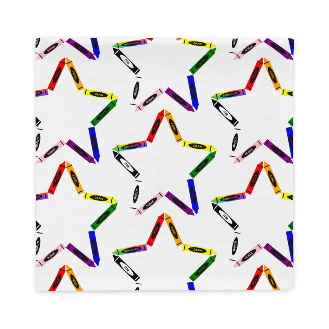 Tagalog Colors Pillow Case Pinoy Pinay Crayons Filipino Etsy