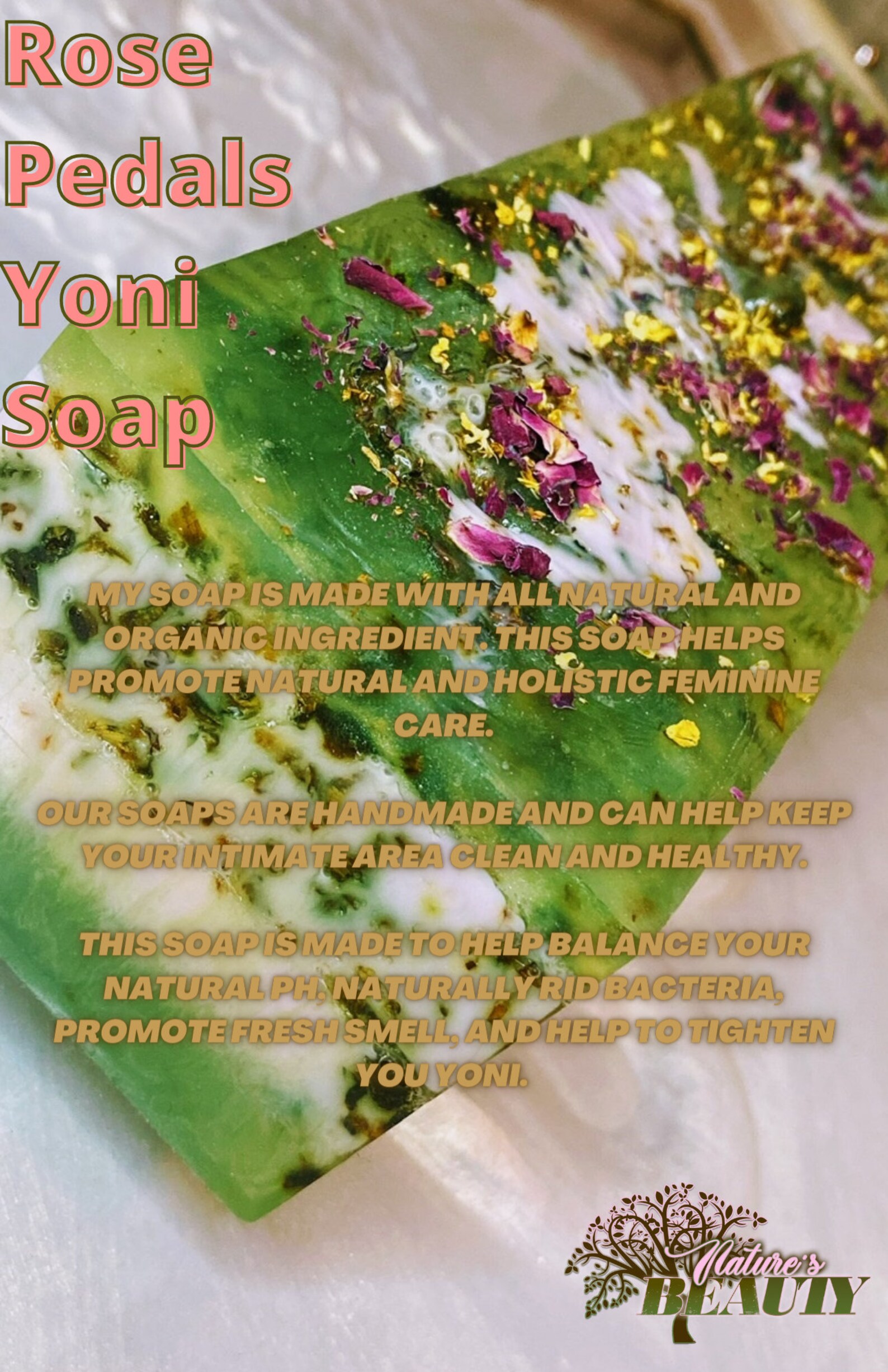 Organic Yoni Soap Refreshing Clean Smell Real Rose Petals Etsy UK