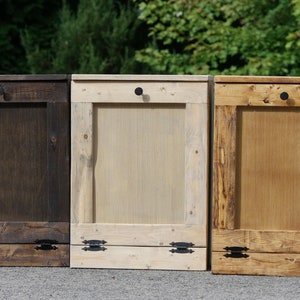 Rustic Tilt-Out Wood Trash Bin: Farmhouse Kitchen Cabinet