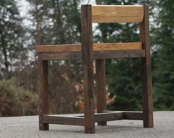 Rustic Farmhouse-Style Solid Wood Chair