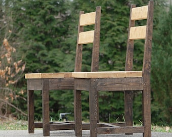 Sturdy Farmhouse-Style Distressed Chair. Rustic Dining Room Chairs (Set/Single)