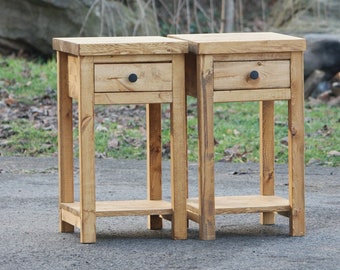 Slim Rustic Modern Nightstands Set of 2 / Single