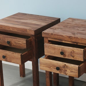 Rustic Nightstands Set With 2 Drawers / Set of 2 Country-Style Nightstand