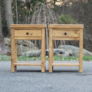 Set of 2 Rustic Farmhouse-Style Bedside Cabinet W/Drawer & Shelf for your bedroom Or for a great gift / Set or Single image 2