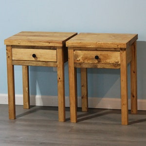 Set of 2 Rustic Nightstands / Farmhouse-Style Side Tables / End Tables / Bed Side Tables