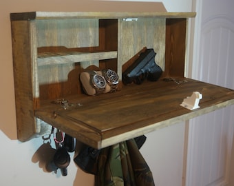 Hidden Compartment Coat Rack: Entry Key Holder with Self-Locking System