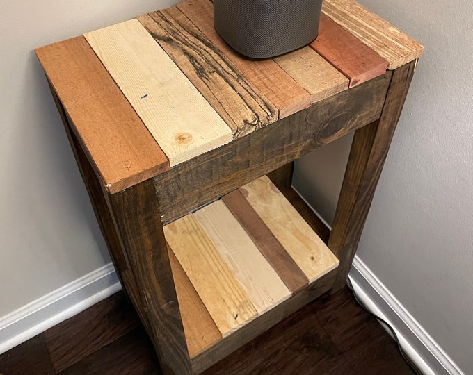 Sturdy Farmhousestyle End Table / Rustic Small Coffee Table / Vintage
