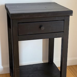 Set of 2/Single Dark Walnut Country-Style Nightstand(s) With Drawer & Shelf. Bedroom Furniture Black