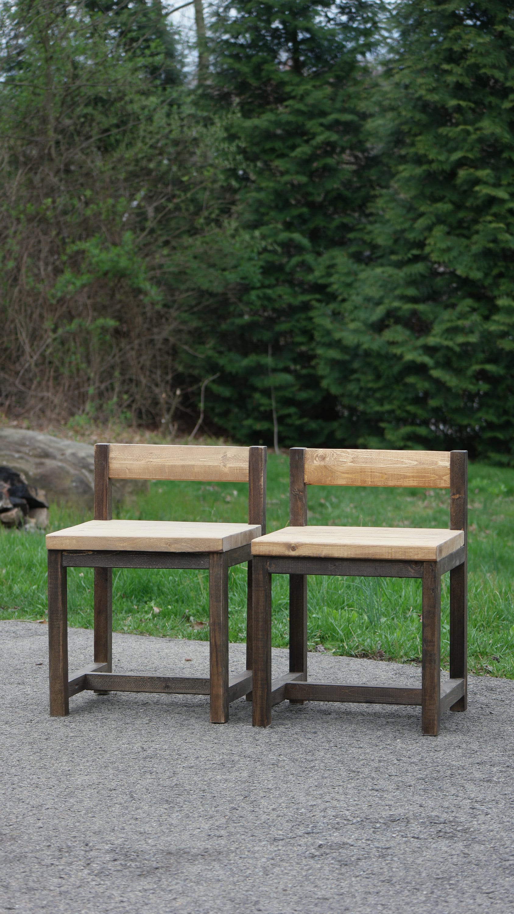 Rustic Farmhouse-style Solid Wood Chair - Etsy