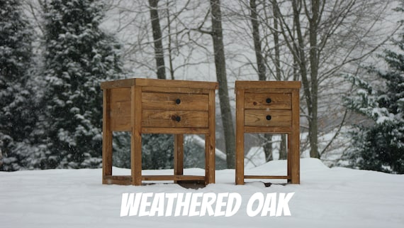 Nightstand with 2 drawers and shelf discount