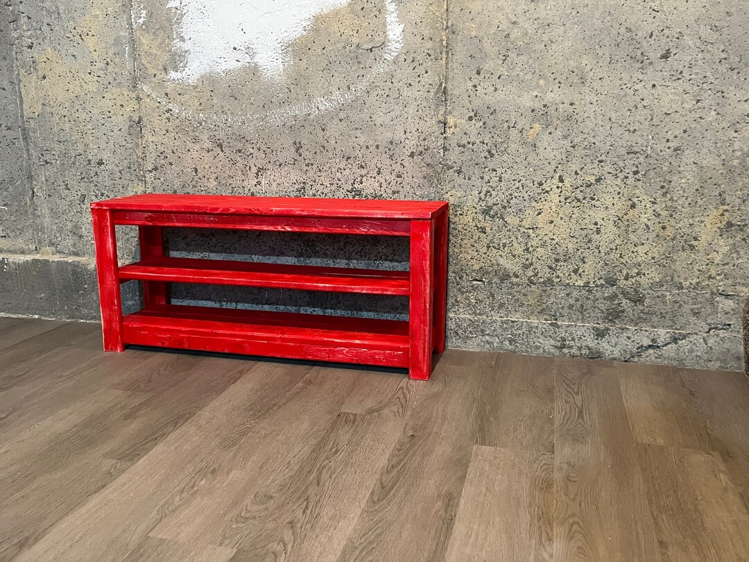 Rustic Farmhouse-style Shoe Rack W/3 Shelves (different Stain/color ...