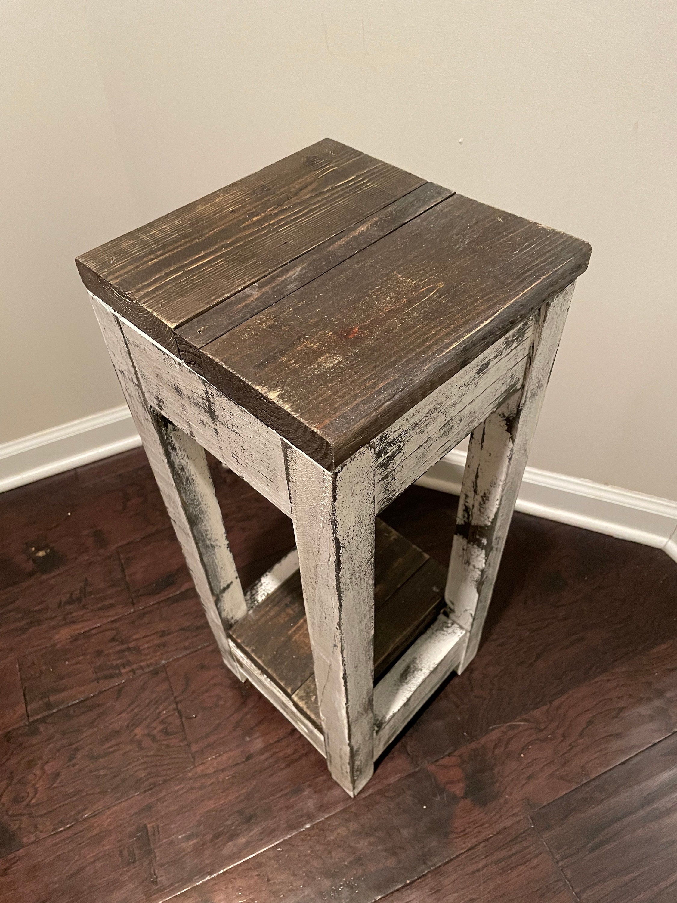 Rustic Reclaimed Wood End Table Set: Farmhouse Style Side Tables - Etsy