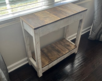 Extra-long Farmhouse Country Style End Table