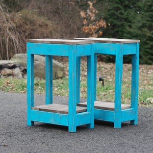 Rustic Turquoise Table Turquoise Rustic Side Table (18W X 10D X 26H) - Etsy