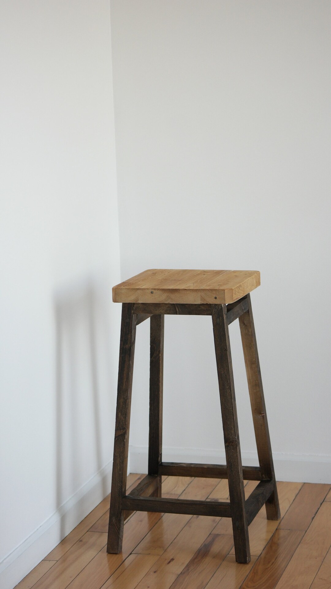 Handmade Solid Wood Bar Stool: Rustic Farmhouse Counter Height - Etsy