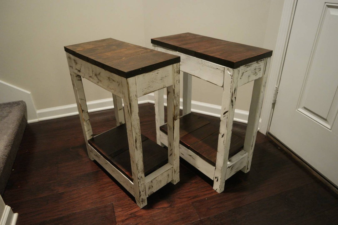 Reclaimed Wood Style Rustic Farmhouse Sofa End Table - Etsy