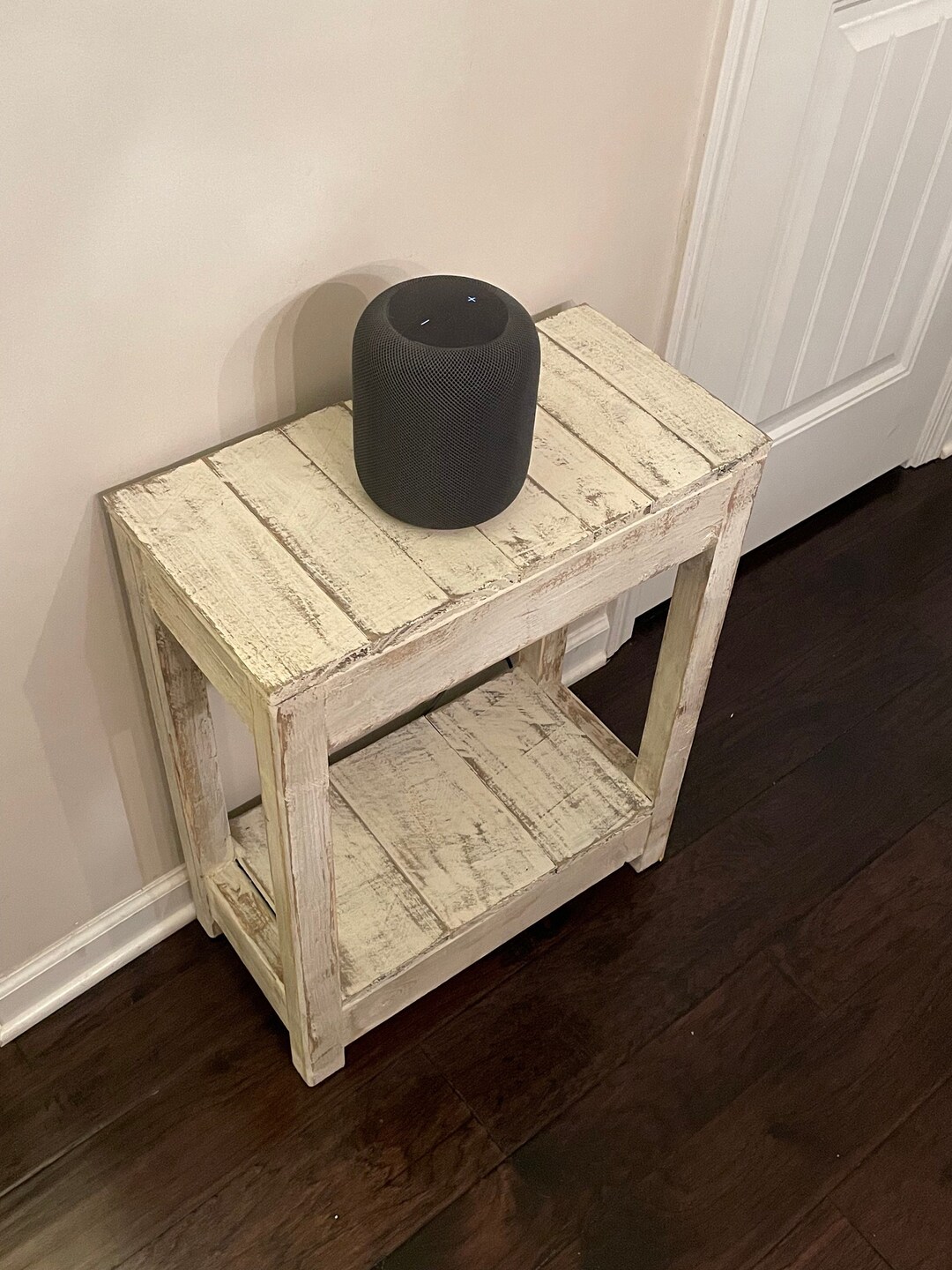 Antique White Reclaimed Wood-style Rustic Farmhouse Sofa End Table ...