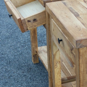Set of 2 Rustic Farmhouse-Style Bedside Cabinet W/Drawer & Shelf for your bedroom Or for a great gift / Set or Single image 8