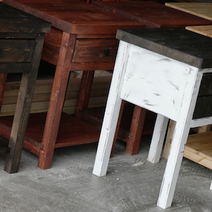 Set of 2/Single Dark Walnut Country-Style Nightstand(s) With Drawer & Shelf. Bedroom Furniture image 5
