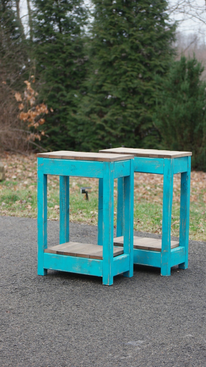 Rustic Turquoise Table Turquoise Rustic Side Table (18W X 10D X 26H) - Etsy
