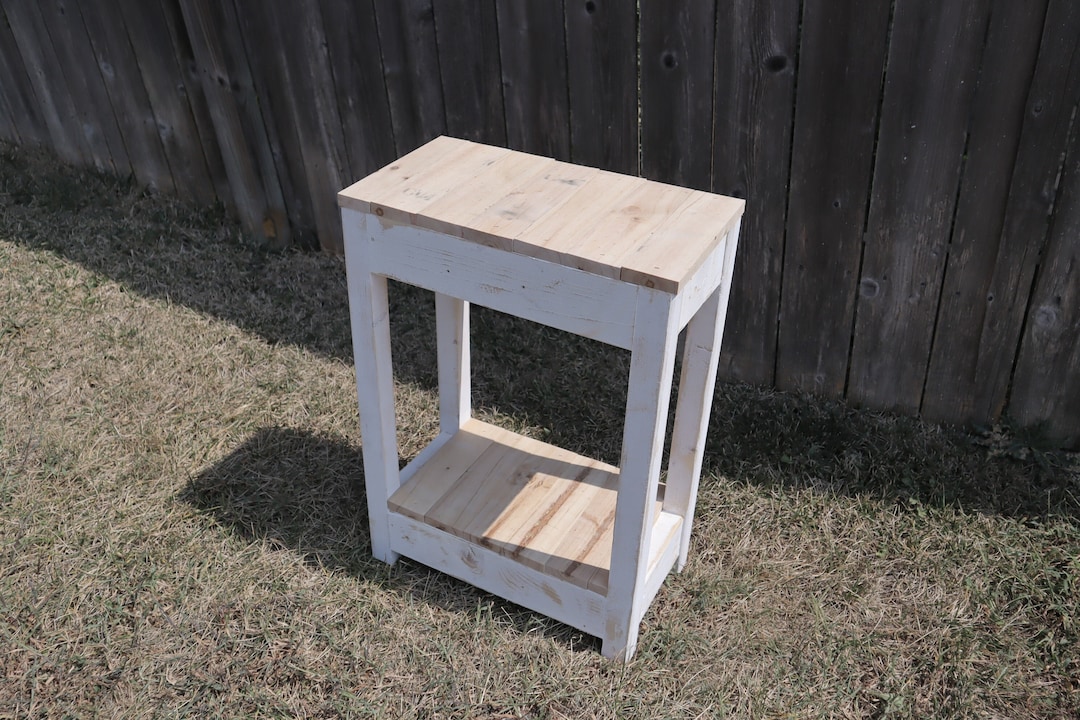 Reclaimed Wood Farmhouse End Table: Rustic Distressed Sofa Table - Etsy
