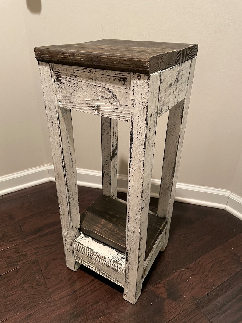 Farmhousestyle Side Table Set / Rustic Reclaimed Wood With Etsy