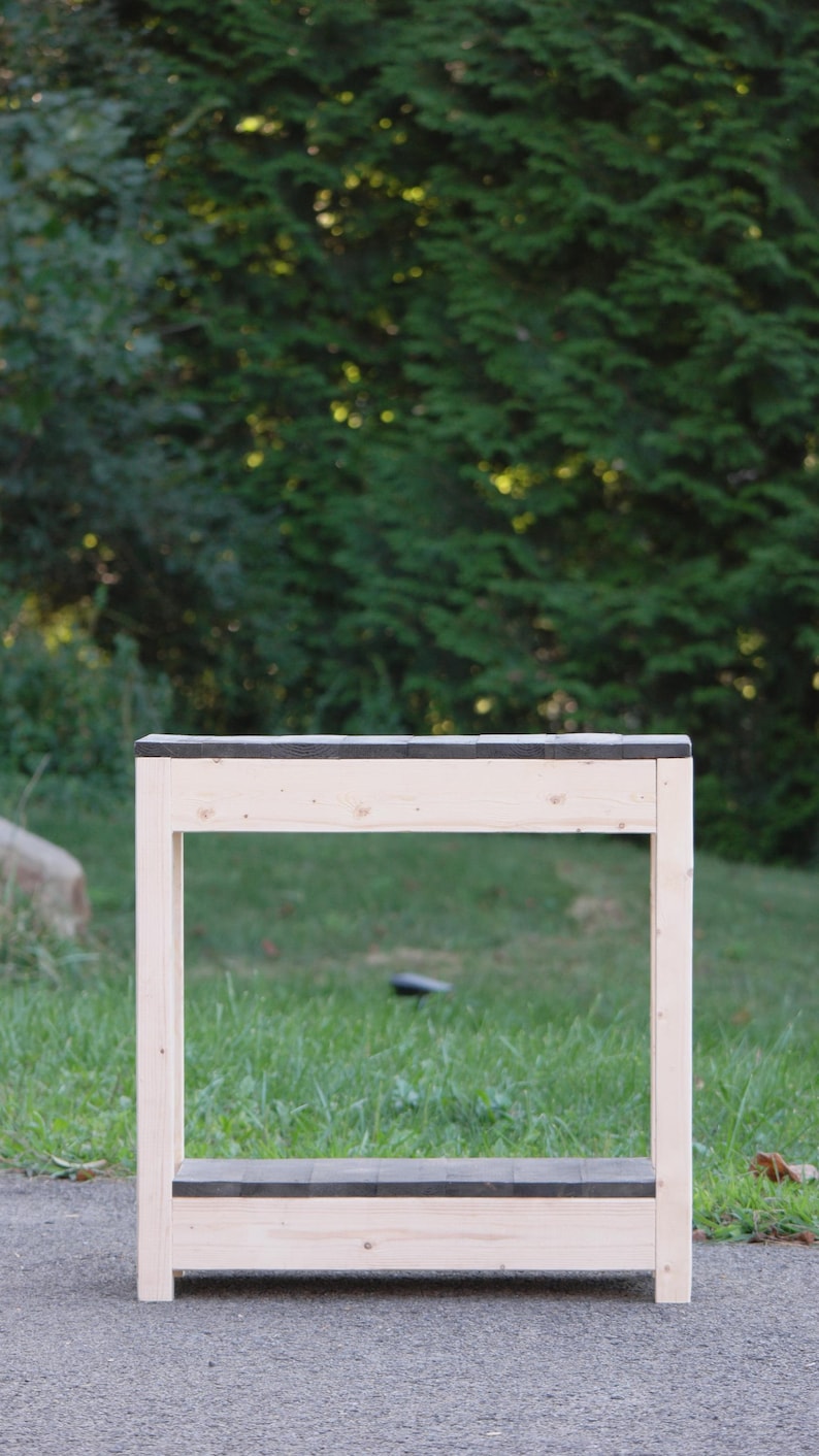 Rustic Recycled Wood End Table: Farmhouse Style Coffee Table image 10