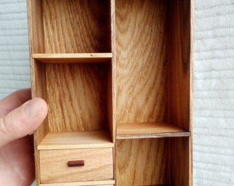 Wooden bookshelf dollhouse furniture 1:6 scale doll furniture blythe BJD roombox vintage dollhouse dollhouse miniatures