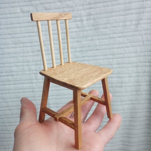 Wooden Chair Dollhouse Furniture 1:6 Scale BJD Room Box Vintage Dollhouse Dollhouse Miniatures