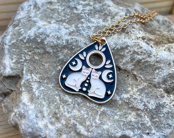 Planchette Anhänger Halskette, Ouija Brett, Halloween Schmuck, Geschenk für Hexen, Witchy Goth Ouija Halskette