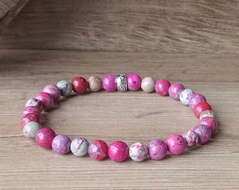 Meeressediment Jaspis Perlen Armband, Positive Energie, Pop von Farben, Einzigartiges Geschenk