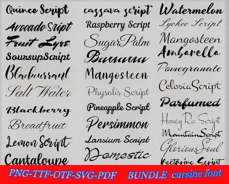 Buy Cursive Svg Cursive Bundle Font For Cricut Bundle Cursive Font Svg ...