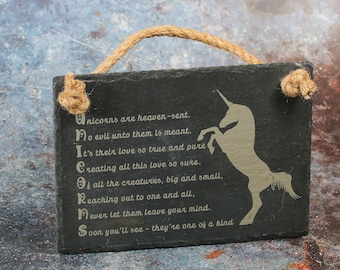Unicorn Poem Hanging Sign