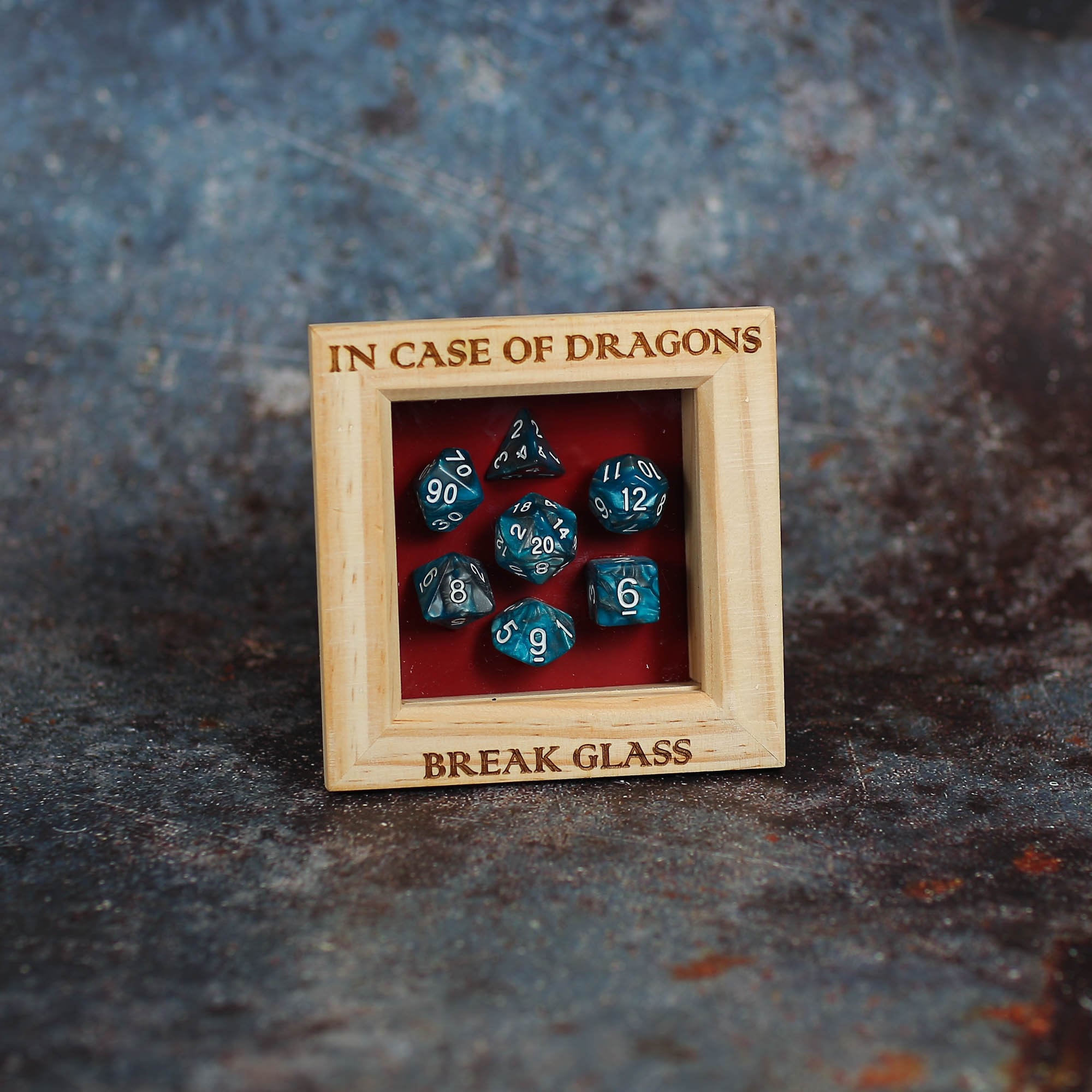 In Case of Dragons Break Glass Dnd Dice Box Frame Gift Etsy UK