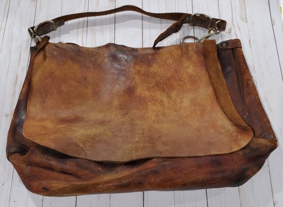Vintage postal leather satchel
