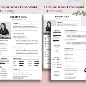 Sparpaket, Lebenslauf Vorlage Deutsch: Deckblatt, Anschreiben, tabellarischer Lebenslauf und Anlagen für Word, PowerPoint, OpenOffice, Canva Bild 4