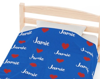 Personalized Plush Baby Blanket: Custom Name Blanket, Soft Polyester (30x40, 50x60, 60x80)
